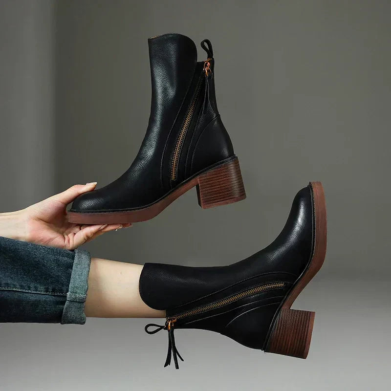 Audrey - Modern Ankle Boots with Zippers