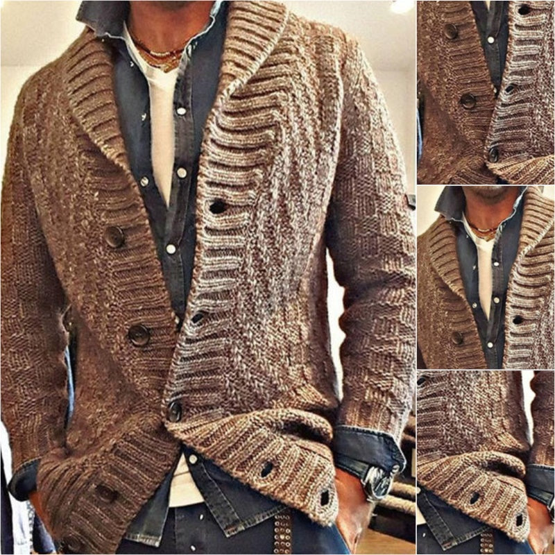 Mohamed - Lapel Cardigan Jacket Textured Fit