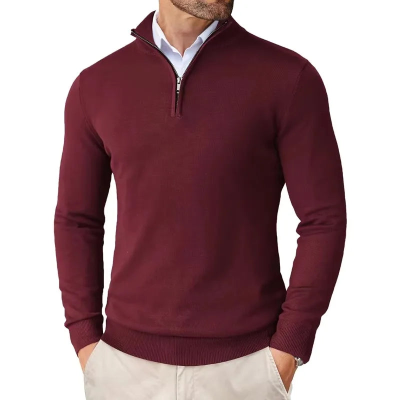 Brian - Zip Up Sweater Long Sleeve Ribbed