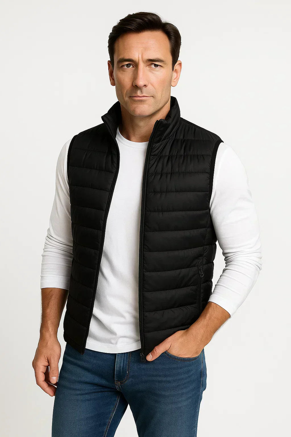 Archer - Quilted Sleeveless Vest Stand Collar