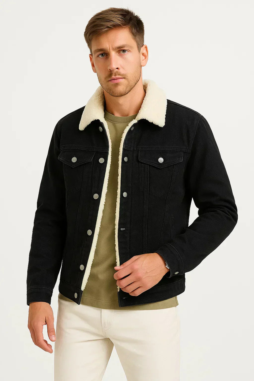 Bernard - Loose Fit Fleece Jacket Straight Cut