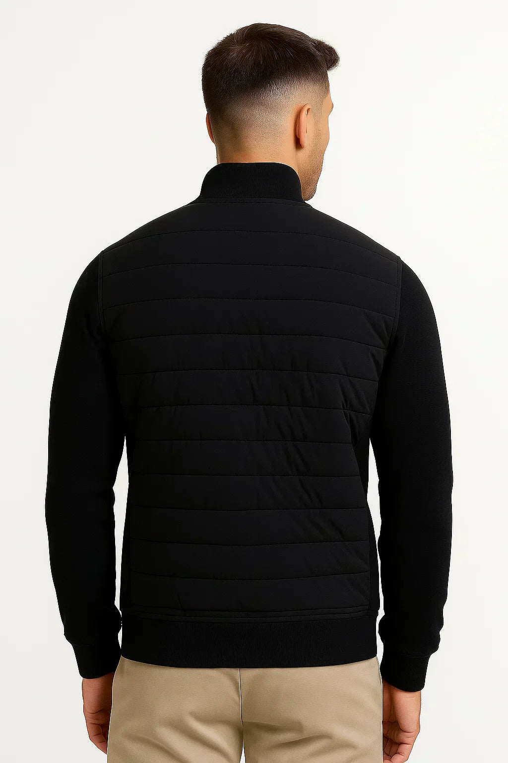 Asher - Quilted Jacket with Knitted Sleeves