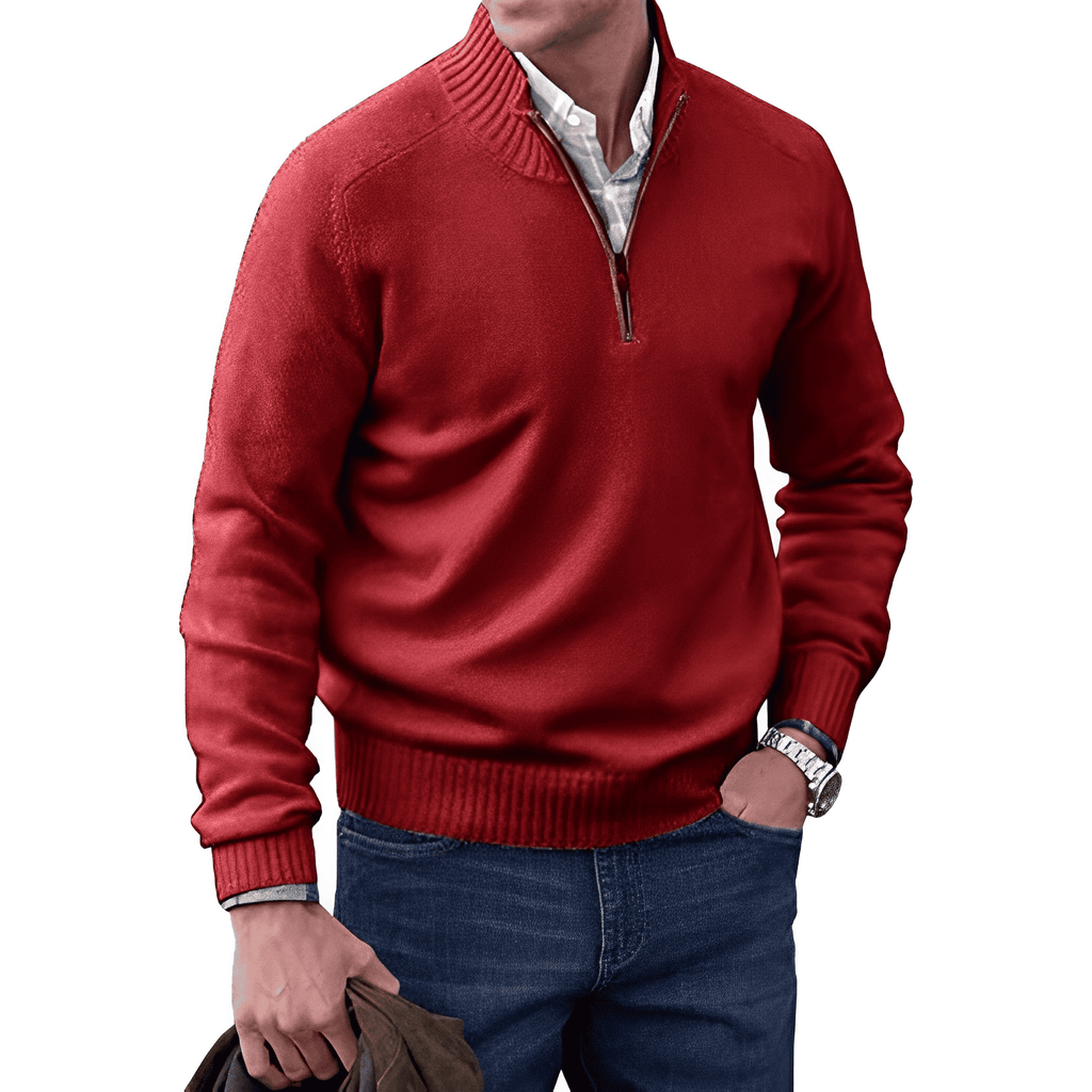 Seth - Knitted Pullover Jumper Half-Zip Regular Length