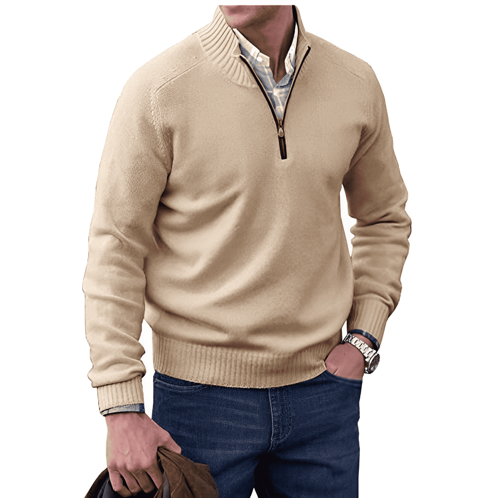 Seth - Knitted Pullover Jumper Half-Zip Regular Length