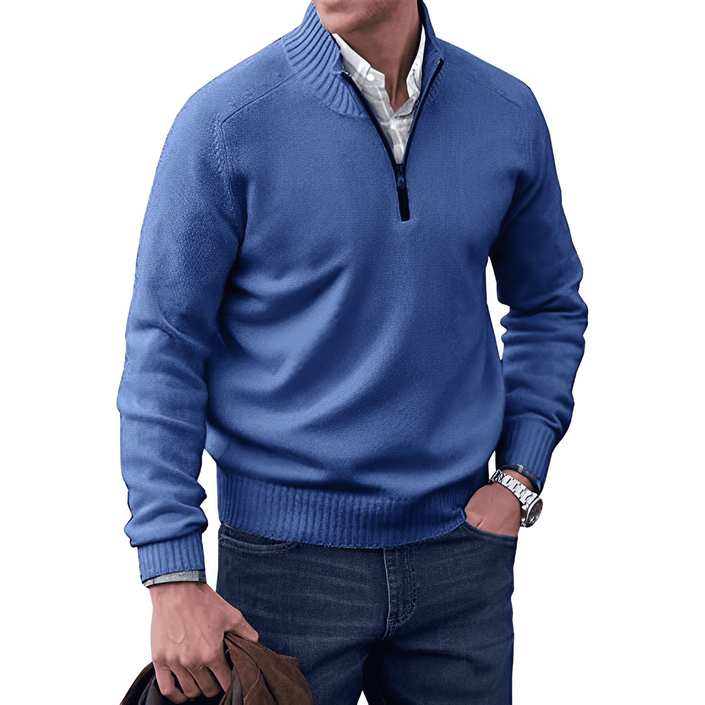 Seth - Knitted Pullover Jumper Half-Zip Regular Length