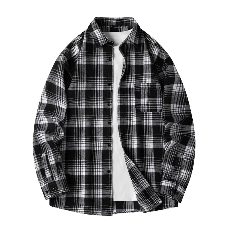 Kai - Classic Plaid Flannel Shirt Long Sleeve