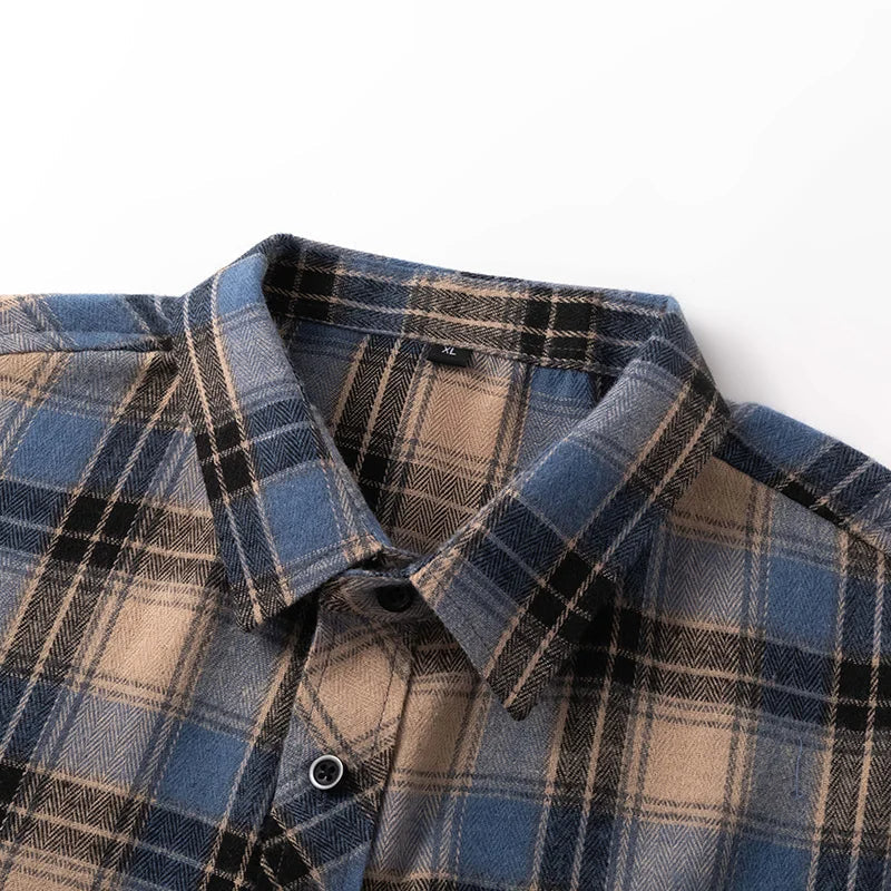 Kai - Classic Plaid Flannel Shirt Long Sleeve
