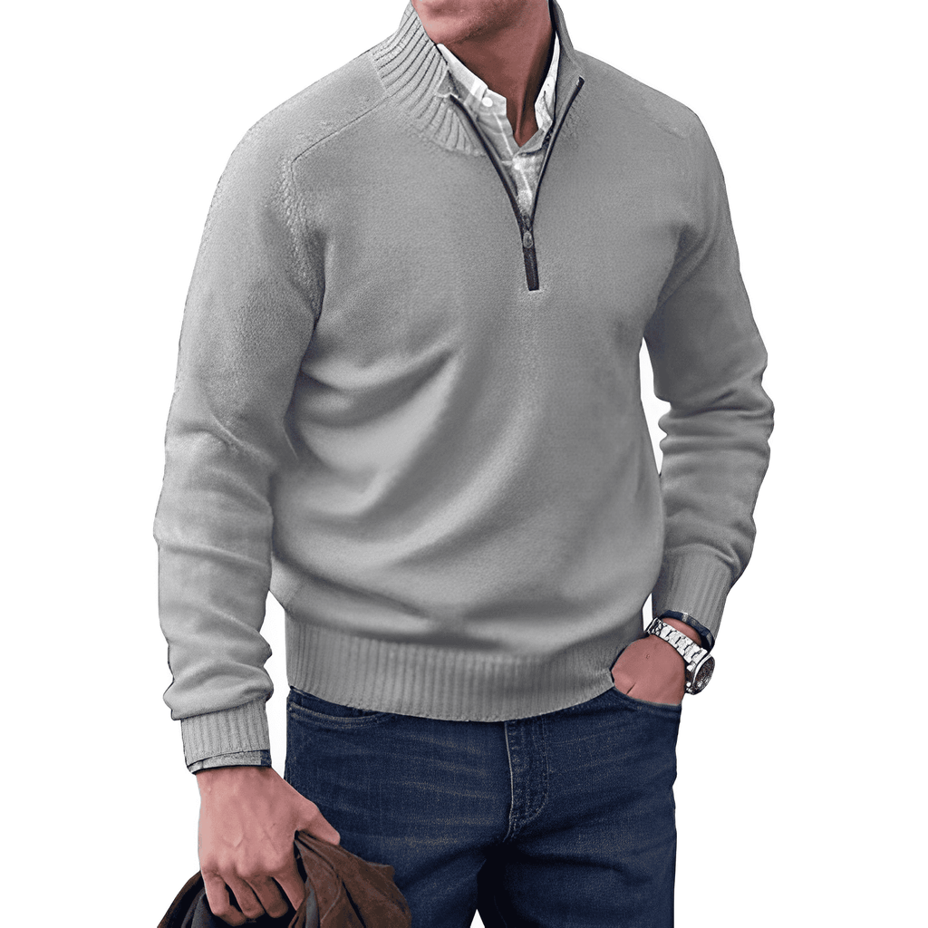 Seth - Knitted Pullover Jumper Half-Zip Regular Length