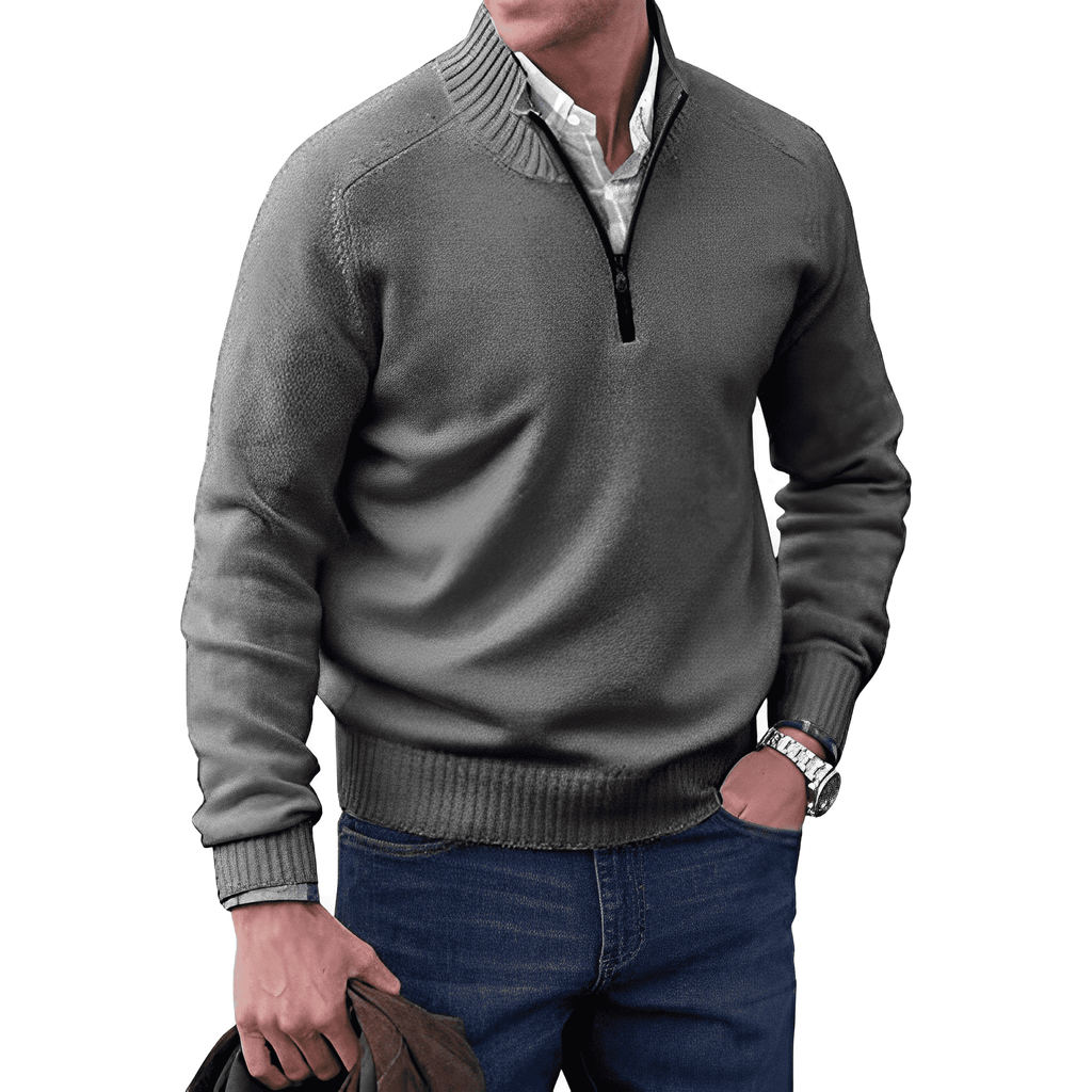 Seth - Knitted Pullover Jumper Half-Zip Regular Length
