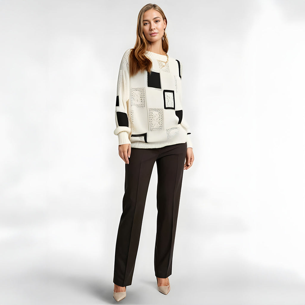 Aria - Elegant Long Sleeve Jumper Straight Cut