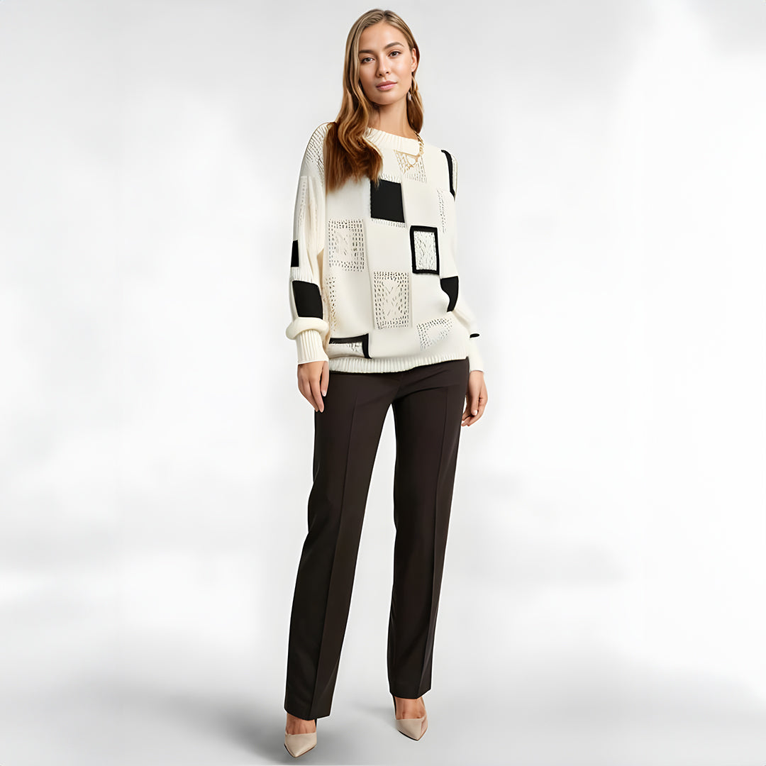 Aria - Elegant Long Sleeve Jumper Straight Cut