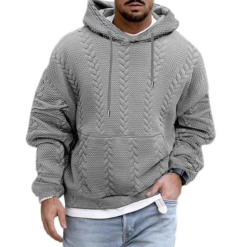 Matthias - Printed Long Sleeve Hoodie with Kangaroo Pocket