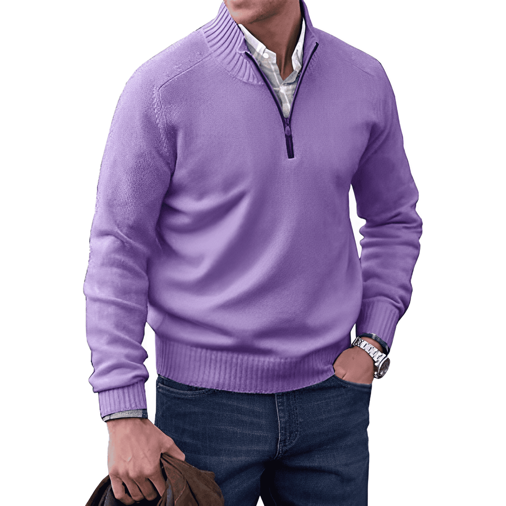 Seth - Knitted Pullover Jumper Half-Zip Regular Length