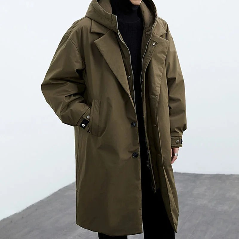 Anders - Long Winter Coat Hooded Straight