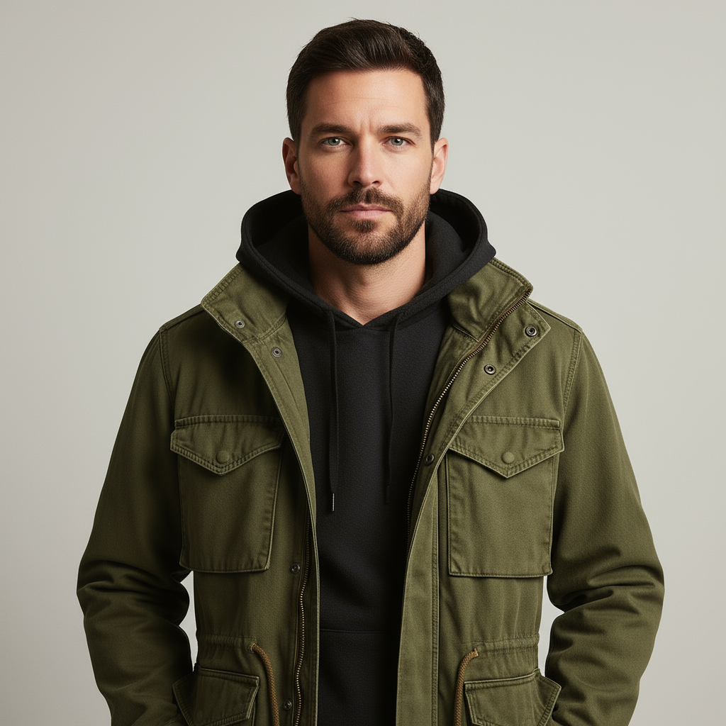 Amir - Structured Military Field Jacket with Pockets