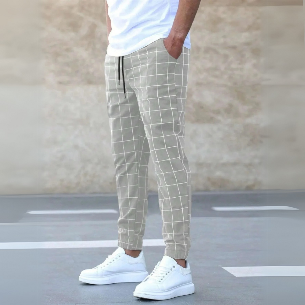 Lachlan - Checkered Jogger Pants Tapered Fit