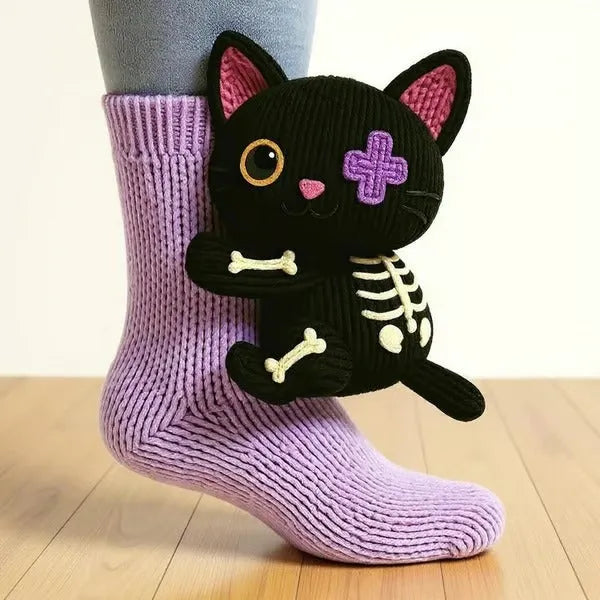 Alina - Plush 3D Animal Socks Ankle Length