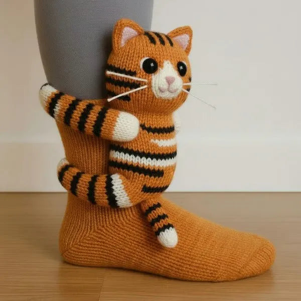 Alina - Plush 3D Animal Socks Ankle Length