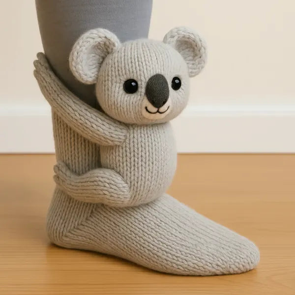 Alina - Plush 3D Animal Socks Ankle Length