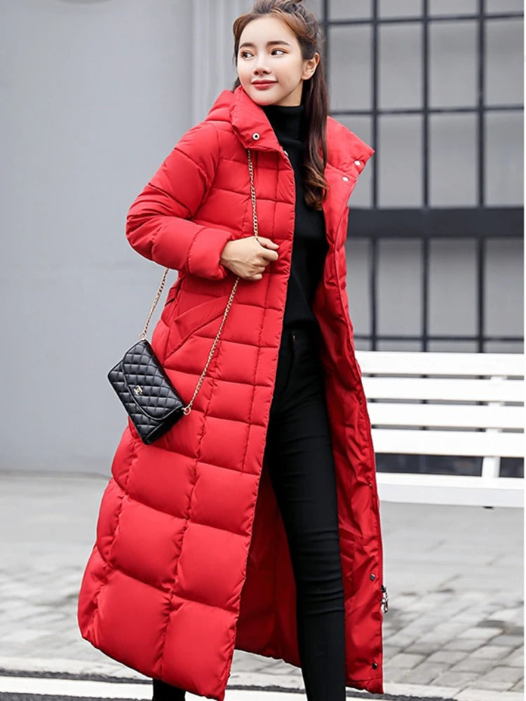 Athena - Quilted Long Winter Puffer Jacket